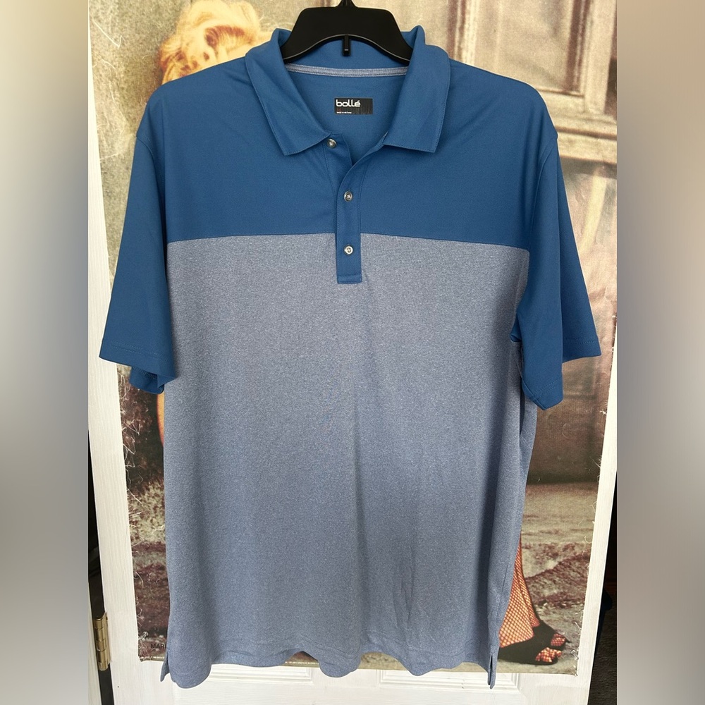 Men’s Bolle athletic fit polo shirt. Blue gray. Size XXL. EUC!
